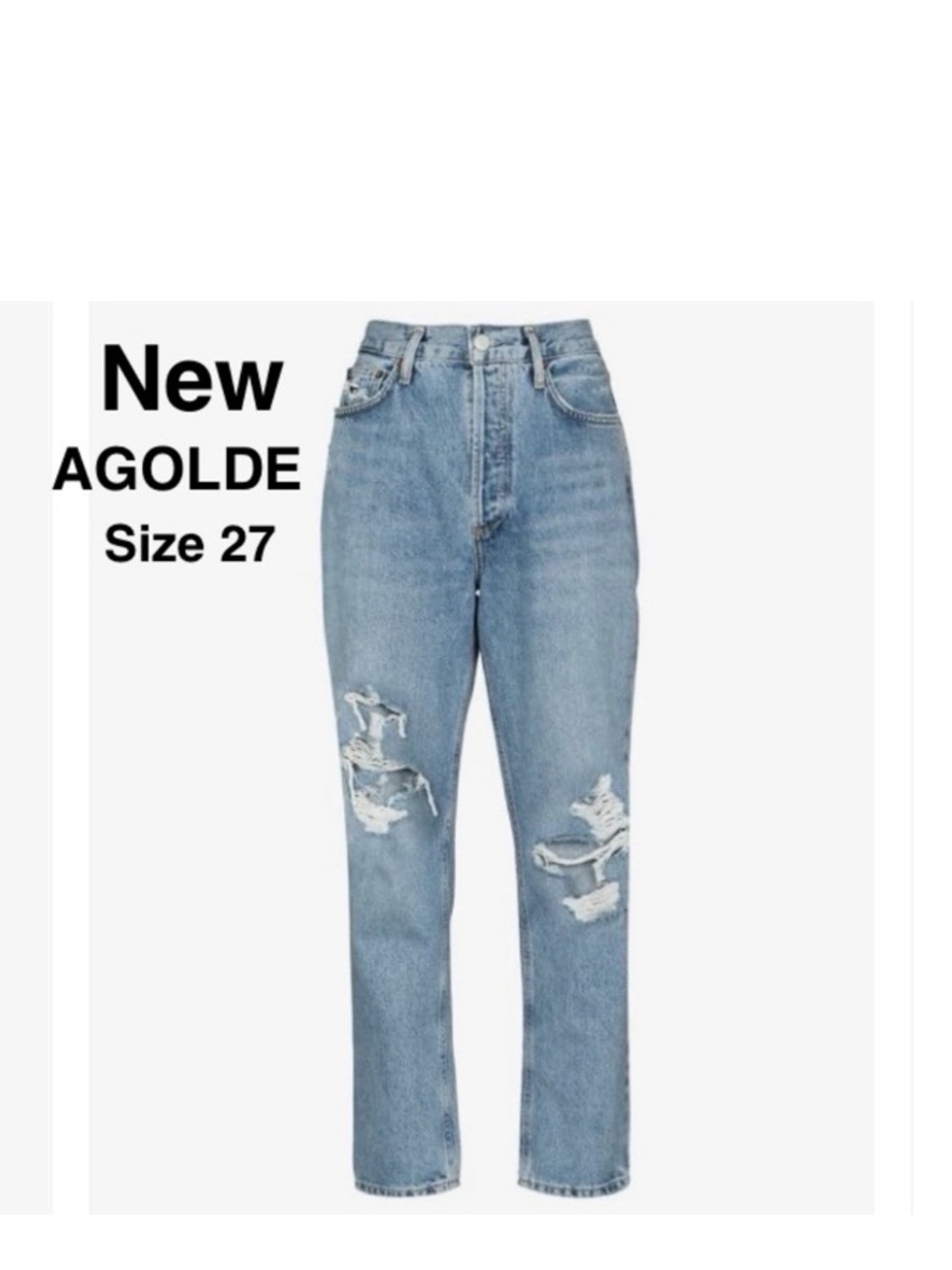 New AGOLDE Mia Mid-Rise Distressed Straight-Leg Jeans Size 27 with tags ⭐️⭐️⭐️⭐️